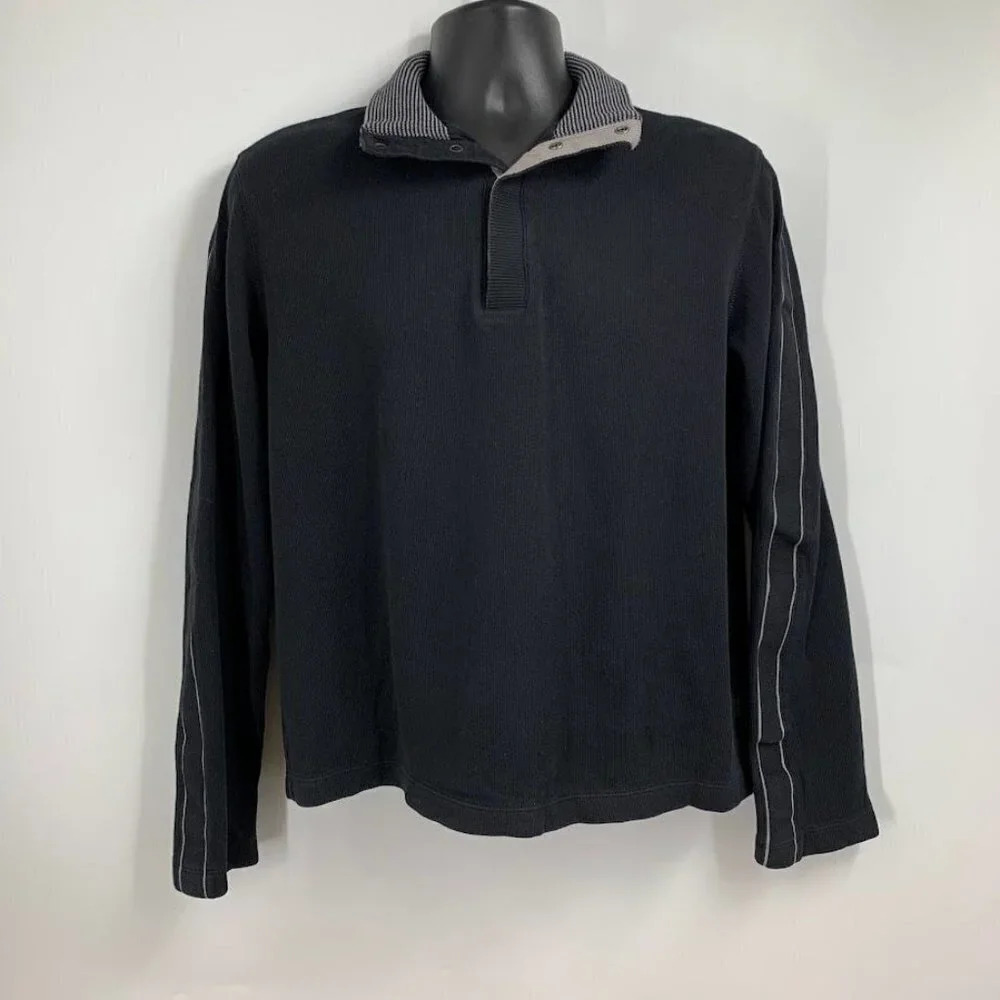 Hugo Boss Men's Piceno Quarter Zip Long Sleeve Knit Cotton Sweater ‎ Size L
